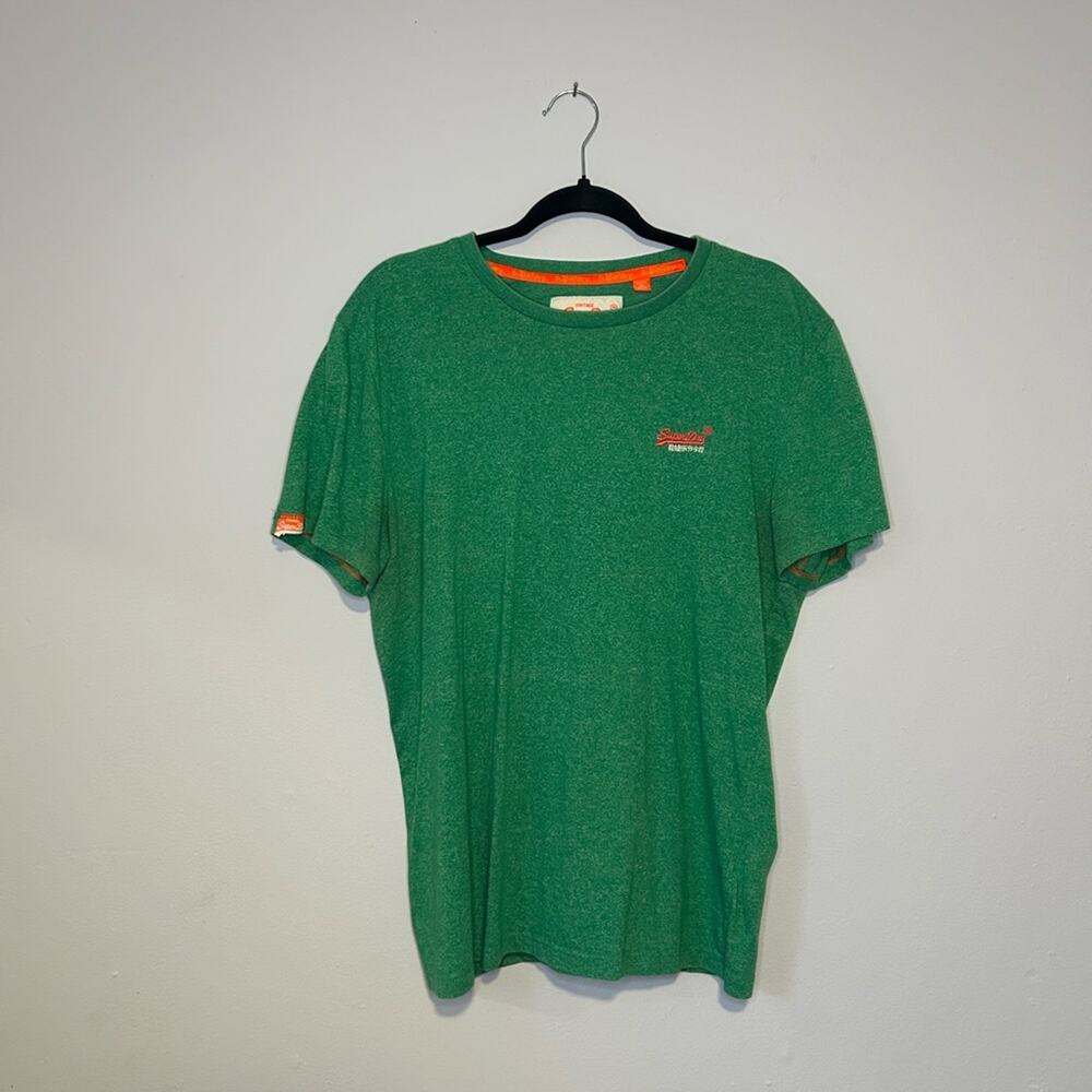 Green‎ Superdry Orange Label Heathered Embroidered Logo Tee XL Mens